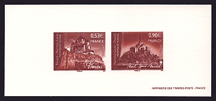 2006 53-90c France 'UNESCO World Heritage Sites' Compound Trial Color Proof Miniature Sheetlet, Epreuve de Luxe, Deluxe Presentation Miniature Sheet