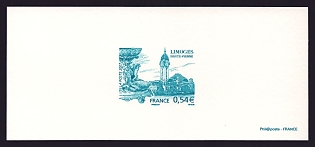 2007 54c France 'Limoges' Trial Color Proof Miniature Sheetlet, Deluxe Presentation Miniature Sheet