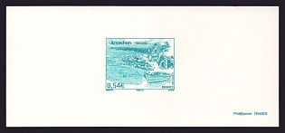 2007 54c France 'Arcachon' Trial Color Proof Miniature Sheetlet, Deluxe Presentation Miniature Sheet