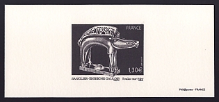 2007-08 1.30€ France 'Gallic Boar Ensign' Trial Color Proof Miniature Sheetlet, Deluxe Presentation Miniature Sheet