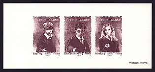 2007 49-85c France 'Harry Potter' Compound Trial Color Proof Miniature Sheetlet, Deluxe Presentation Miniature Sheet