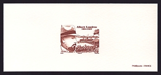 2007 54c France 'Albert Londres (1884-1932), Journalist' Trial Color Proof Miniature Sheetlet, Deluxe Presentation Miniature Sheet