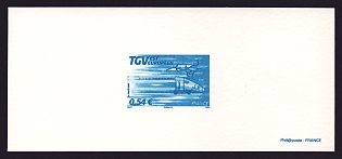 2007 54c France 'Inauguration of Eastern France TGV Train Service' Trial Color Proof Miniature Sheetlet, Deluxe Presentation Miniature Sheet