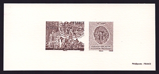 2007 54c France 'French Federation of Philatelic Associations 80th Congress, Poitiers' Trial Color Proof Miniature Sheetlet, Deluxe Presentation Miniature Sheet