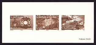 2007 54c France 'Aspects of Life in French Regions Type of 2003' Compound Trial Color Proof Miniature Sheetlet, Deluxe Presentation Miniature Sheet