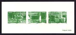2007 54c France 'Aspects of Life in French Regions Type of 2003' Compound Trial Color Proof Miniature Sheetlet, Deluxe Presentation Miniature Sheet