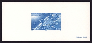 2007 85c France 'Space Age, 50th Anniv' Trial Color Proof Miniature Sheetlet, Deluxe Presentation Miniature Sheet
