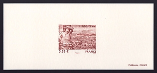 2008 55c France 'Toulon' Trial Color Proof Miniature Sheetlet, Deluxe Presentation Miniature Sheet