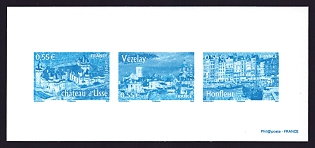 2008 55c France 'Aspects of Life in French Regions Type of 2003' Compound Trial Color Proof Miniature Sheetlet, Deluxe Presentation Miniature Sheet