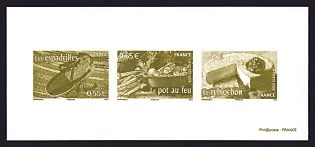 2008 55c France 'Aspects of Life in French Regions Type of 2003' Compound Trial Color Proof Miniature Sheetlet, Deluxe Presentation Miniature Sheet