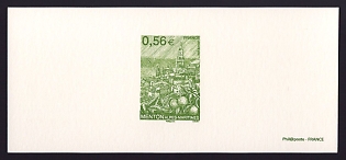 2009 56c France 'Menton' Trial Color Proof Miniature Sheetlet, Deluxe Presentation Miniature Sheet