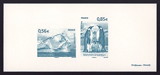 2009 56-85c France 'Protection of Polar Regions' Compound Trial Color Proof Miniature Sheetlet, Deluxe Presentation Miniature Sheet