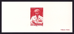 2009 56c France 'Aime Cesaire (1913-2008), Martinique Politician' Trial Color Proof Miniature Sheetlet, Deluxe Presentation Miniature Sheet