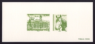 2009 56c France 'French Federation Of Philatelic Associations 82nd Congress, Tarbes' Compound Trial Color Proof Miniature Sheetlet, Deluxe Presentation Miniature Sheet