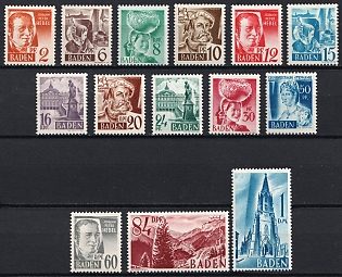 1948 Baden, French Zone of Occupation, Germany, Complete Set