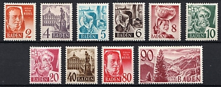 1948-49 Baden, French Zone of Occupation, Germany, Complete Set