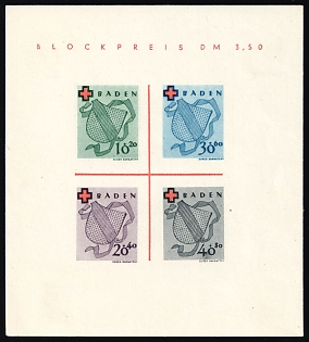 1949 Baden, French Zone of Occupation, Germany, Souvenir Sheet