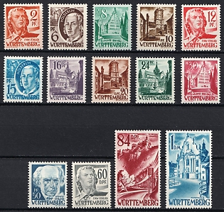 1948 Wurttemberg-Hohenzollen, French Zone of Occupation, Germany, Complete Set