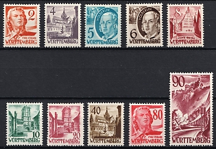1948-49 Wurttemberg-Hohenzollen, French Zone of Occupation, Germany, Complete Set