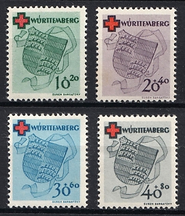1949 Wurttemberg-Hohenzollen, French Zone of Occupation, Germany, Complete Set