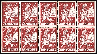 1947 50pf Munich, Ukraine, DP Camp, Displaced Persons Camp, Block of Ten