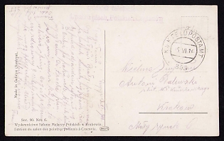 1916 (15 Jun) Polish Legion in Austro-Hungarian Army, Picture Field Post Postcard to Krakow, Royal and Imperial Field Post Postmark No 355, Faint Purple Postmark of the 1st Regimant of the Polish Legion