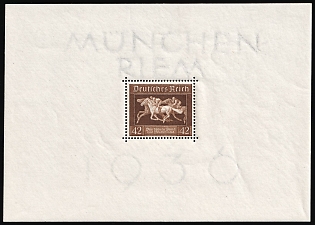 1936 Third Reich, Germany, Souvenir Sheet
