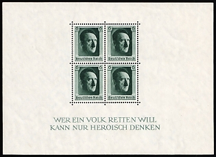 1937 Third Reich, Germany, Souvenir Sheet