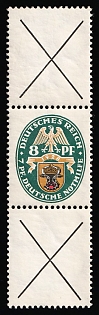 1928 8pf Weimar Republic, Germany, Se-tenant, Zusammendrucke