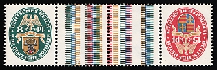 1928 Weimar Republic, Germany, Gutter Pair, Tete-beche, Se-tenant, Zusammendrucke
