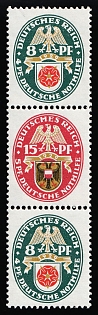 1929 Weimar Republic, Germany, Se-tenant, Zusammendrucke