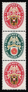 1929 Weimar Republic, Germany, Se-tenant, Zusammendrucke