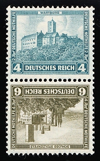 1932 Weimar Republic, Germany, Tete-beche, Se-tenant, Zusammendrucke