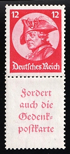 1933 12pf Third Reich, Germany, Se-tenant, Zusammendrucke