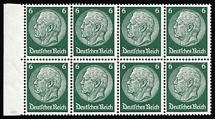 1933 8x6pf Third Reich, Germany, Booklet pane