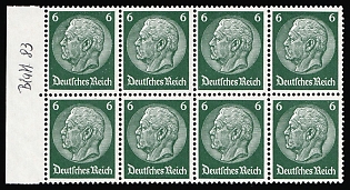 1934 6pf Third Reich, Germany, Booklet pane