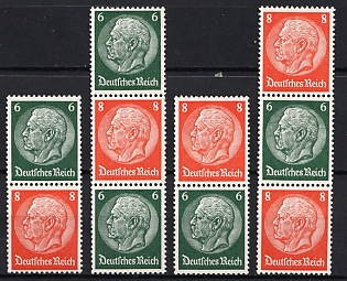 1937-39 Third Reich, Germany, Se-tenants, Zusammendrucke