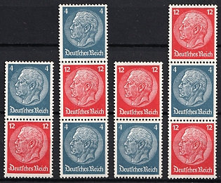 1937-39 Third Reich, Germany, Se-tenants, Zusammendrucke