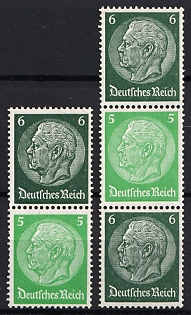 1939 Third Reich, Germany, Se-tenants, Zusammendrucke