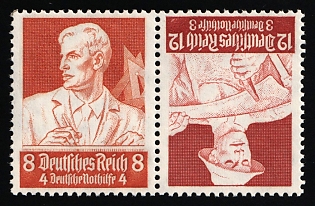 1934 Third Reich, Germany, Tete-beche, Se-tenant, Zusammendrucke