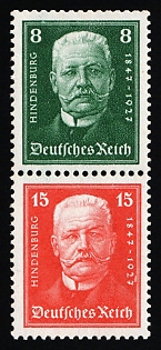 1927 Weimar Republic, Germany, Se-tenant, Zusammendrucke
