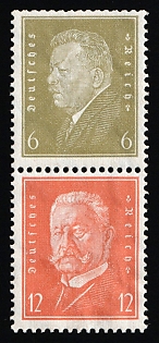 1932 Weimar Republic, Germany, Se-tenant, Zusammendrucke