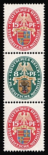 1928 Weimar Republic, Germany, Se-tenant, Zusammendrucke