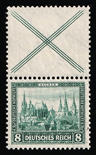 1930 8pf Weimar Republic, Germany, Se-tenant, Zusammendrucke