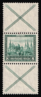 1930 8pf Weimar Republic, Germany, Se-tenant, Zusammendrucke