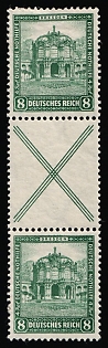 1931 8pf Weimar Republic, Germany, Se-tenant, Zusammendrucke