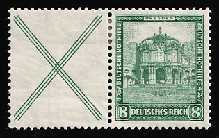 1931 8pf Weimar Republic, Germany, Se-tenant, Zusammendrucke