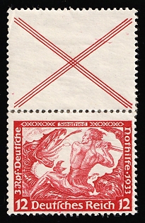 1933 12pf Third Reich, Germany, Se-tenant, Zusammendrucke