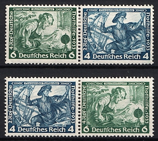 1933 Third Reich, Germany, Se-tenants, Zusammendrucke