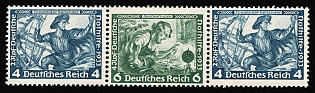 1933 Third Reich, Germany, Se-tenant, Zusammendrucke